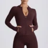 Veste mi-couche à capuche Soft Active, couleur chocolat Veste mi-couche à capuche Soft Active, couleur chocolat