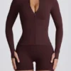 Veste mi-couche à capuche Soft Active, couleur chocolat Veste mi-couche à capuche Soft Active, couleur chocolat