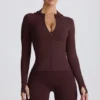 Veste mi-couche à capuche Soft Active, couleur chocolat Veste mi-couche à capuche Soft Active, couleur chocolat