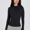 Veste mi-couche à capuche Soft Active en noir