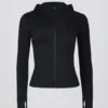 Veste mi-couche à capuche Soft Active en noir