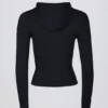 Veste mi-couche à capuche Soft Active en noir