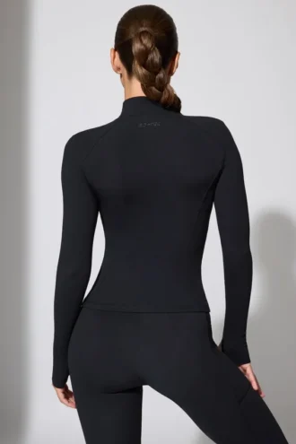 Veste zippée à manches longues en noir