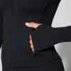 Veste zippée à manches longues en noir Veste zippée à manches longues en noir