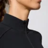 Veste zippée à manches longues en noir Veste zippée à manches longues en noir