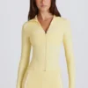 Veste zippée Soft Active à contraste, couleur citron Veste zippée Soft Active à contraste, couleur citron