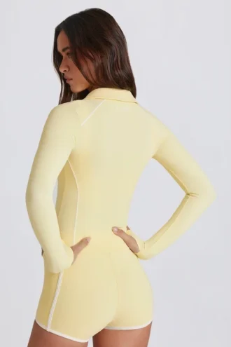 Veste zippée Soft Active à contraste, couleur citron
