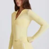 Veste zippée Soft Active à contraste, couleur citron Veste zippée Soft Active à contraste, couleur citron