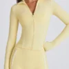 Veste zippée Soft Active à contraste, couleur citron Veste zippée Soft Active à contraste, couleur citron