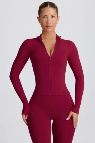 Veste zippée Soft Active en bordeaux