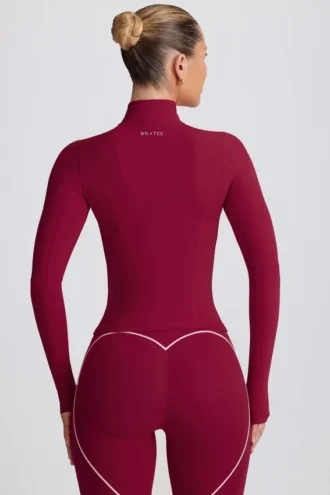 Veste zippée Soft Active en bordeaux