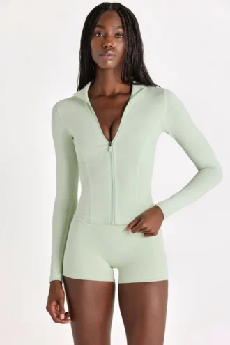 Veste zippée Soft Active en gris chiné