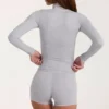 Veste zippée Soft Active en gris chiné