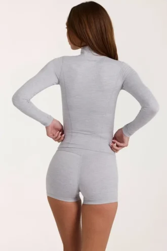 Veste zippée Soft Active en gris chiné