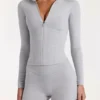 Veste zippée Soft Active en gris chiné