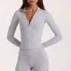Veste zippée Soft Active en gris chiné