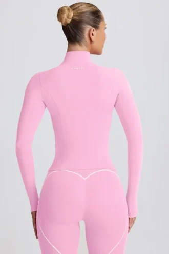 Veste zippée Soft Active en rose pâle