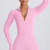 Veste zippée Soft Active en rose pâle Veste zippée Soft Active en rose pâle