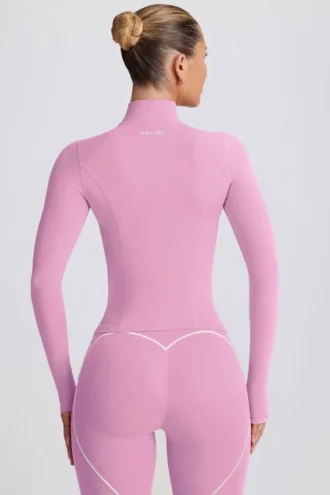 Veste zippée Soft Active en rose poudré
