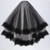 Voile Trixie à bordure en dentelle, noir Voile Trixie à bordure en dentelle, noir